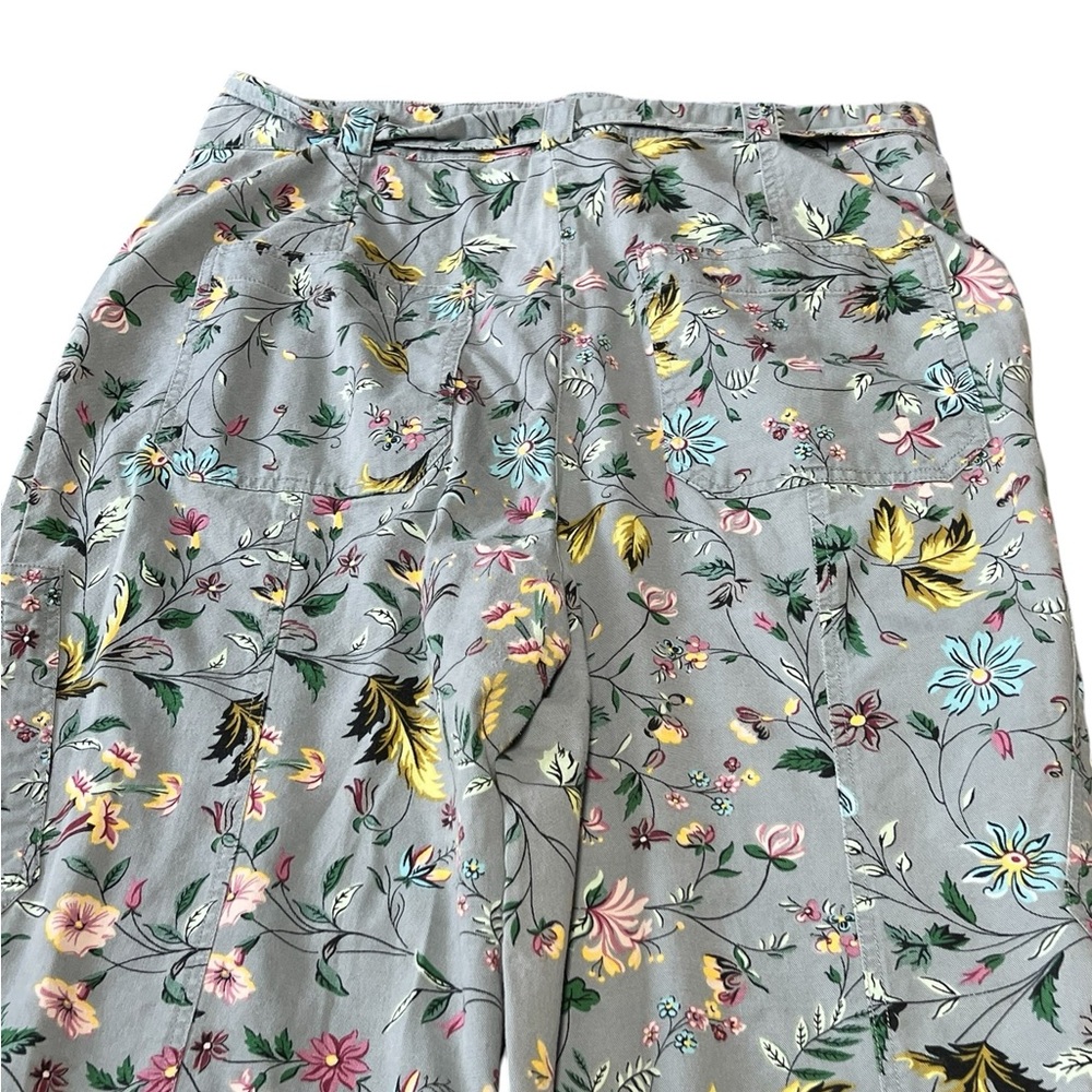 Anthropologie Victoria floral cargo pants blue botanical floral boho feminine - Picture 7 of 14